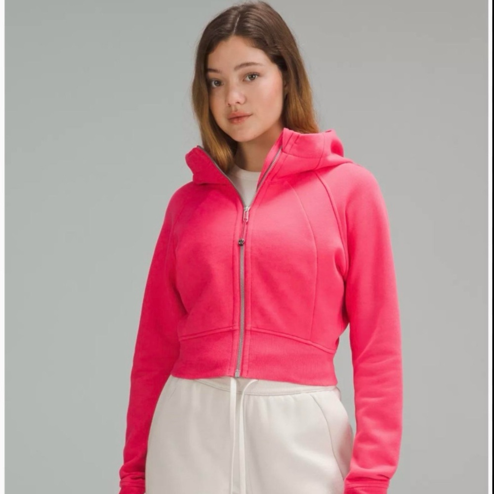 Lululemon Scuba Full-Zip Cropped Hoodie Lip Gloss